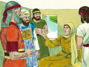 Hulda offenbart der Gesandtschaft des Königs die Worte Gottes.